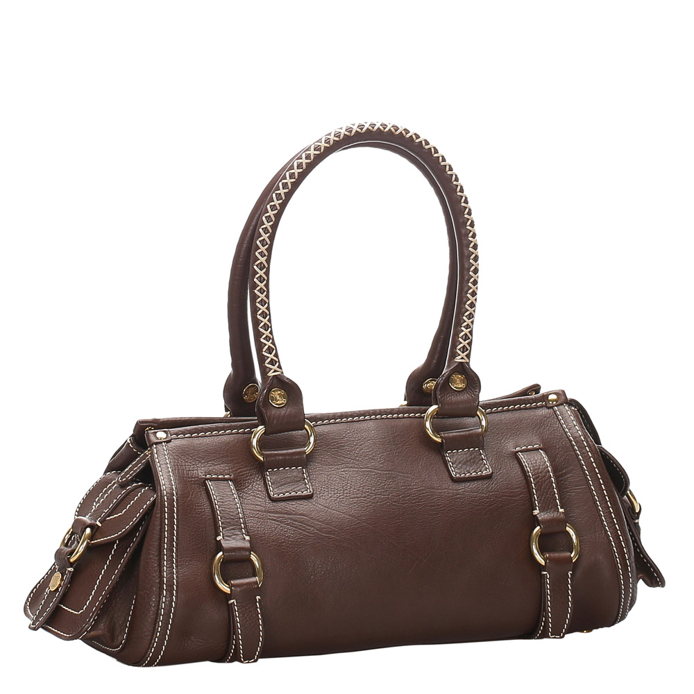 

Celine Brown/Dark Brown Leather Shoulder Bag