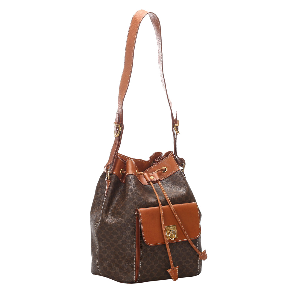 

Celine Brown Macadam PVC Drawstring Bucket Bag