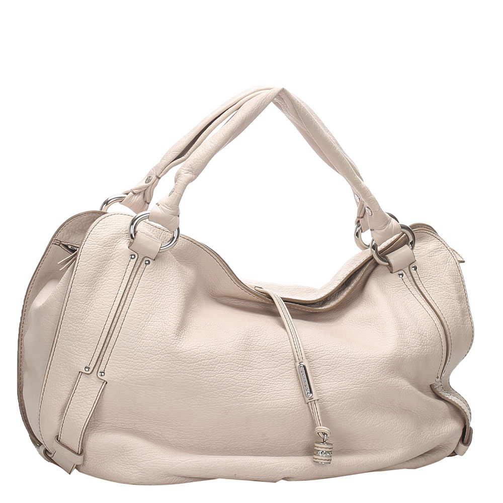 

Celine White Leather Bittersweet Hobo Bag