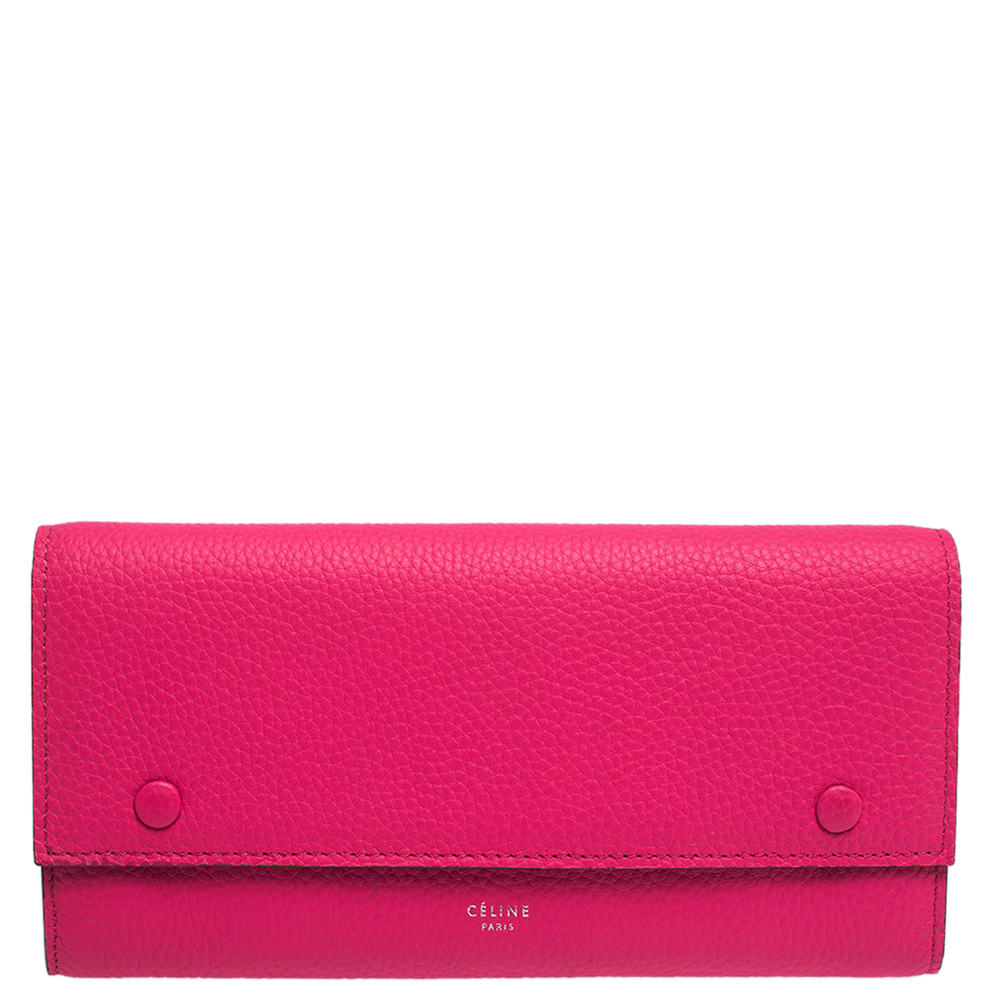 Celine Pink Leather Multifunction Flap Continental Wallet Celine | The ...