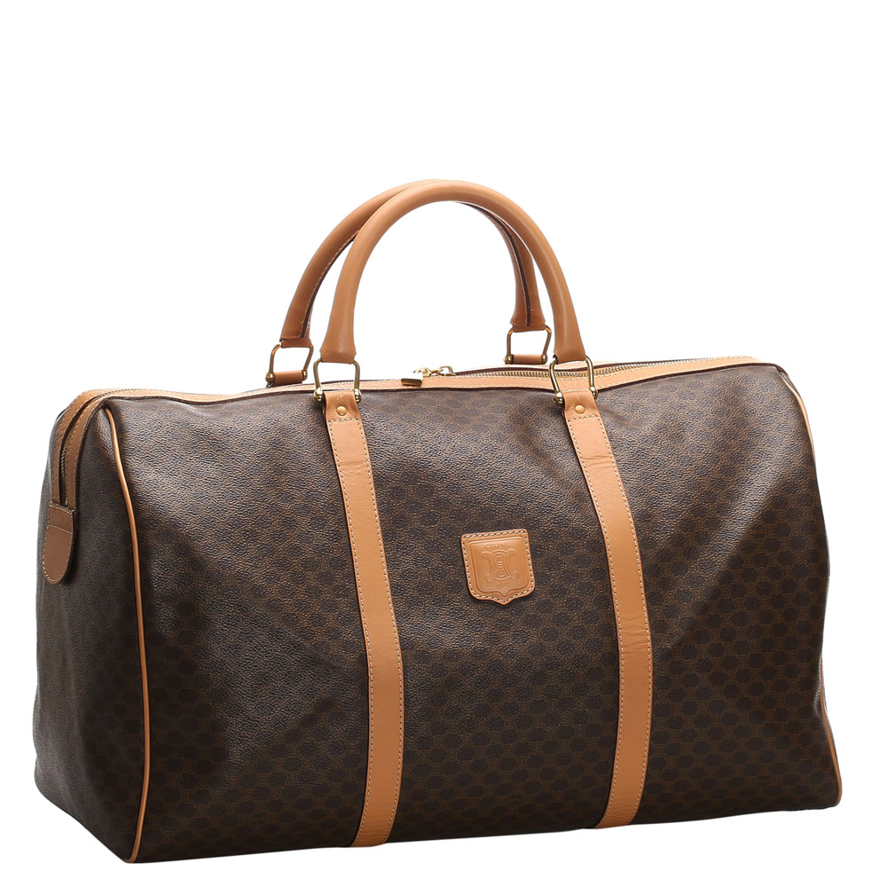 

Celine Brown/Dark Brown Macadam Canvas Travel Bag