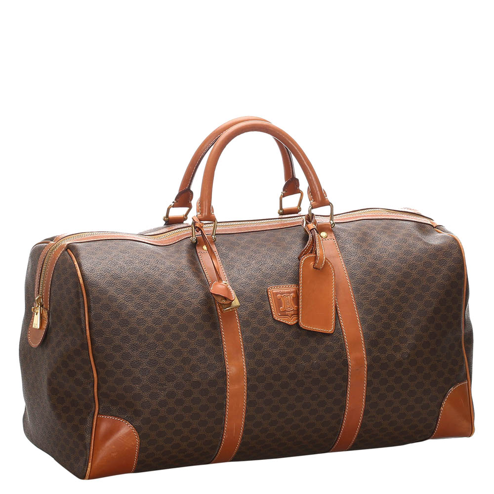 

Celine Brown/Dark Brown Macadam Canvas Travel Bag