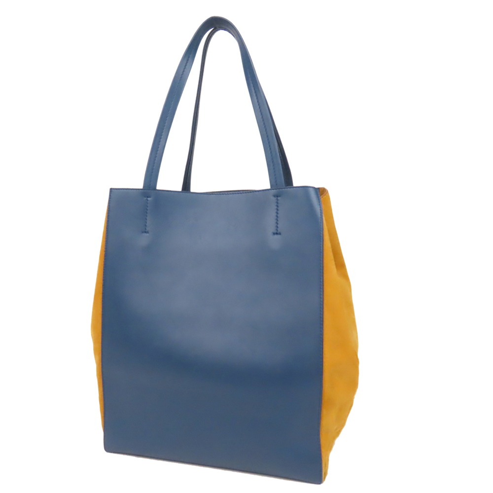 

Celine Bicolor Leather Medium Cabas Phantom Tote Bag, Blue