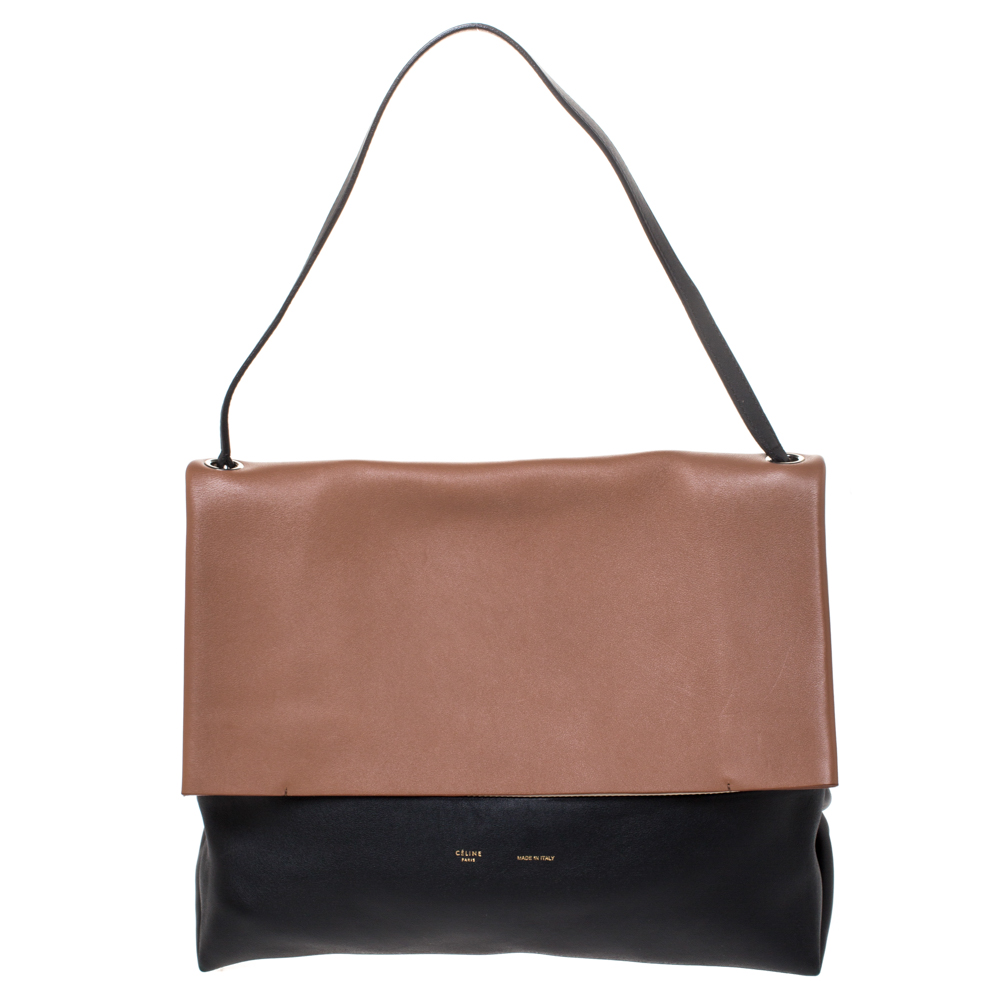 Pre Owned Celine Tri Color Leather All Soft Bag with Pouch