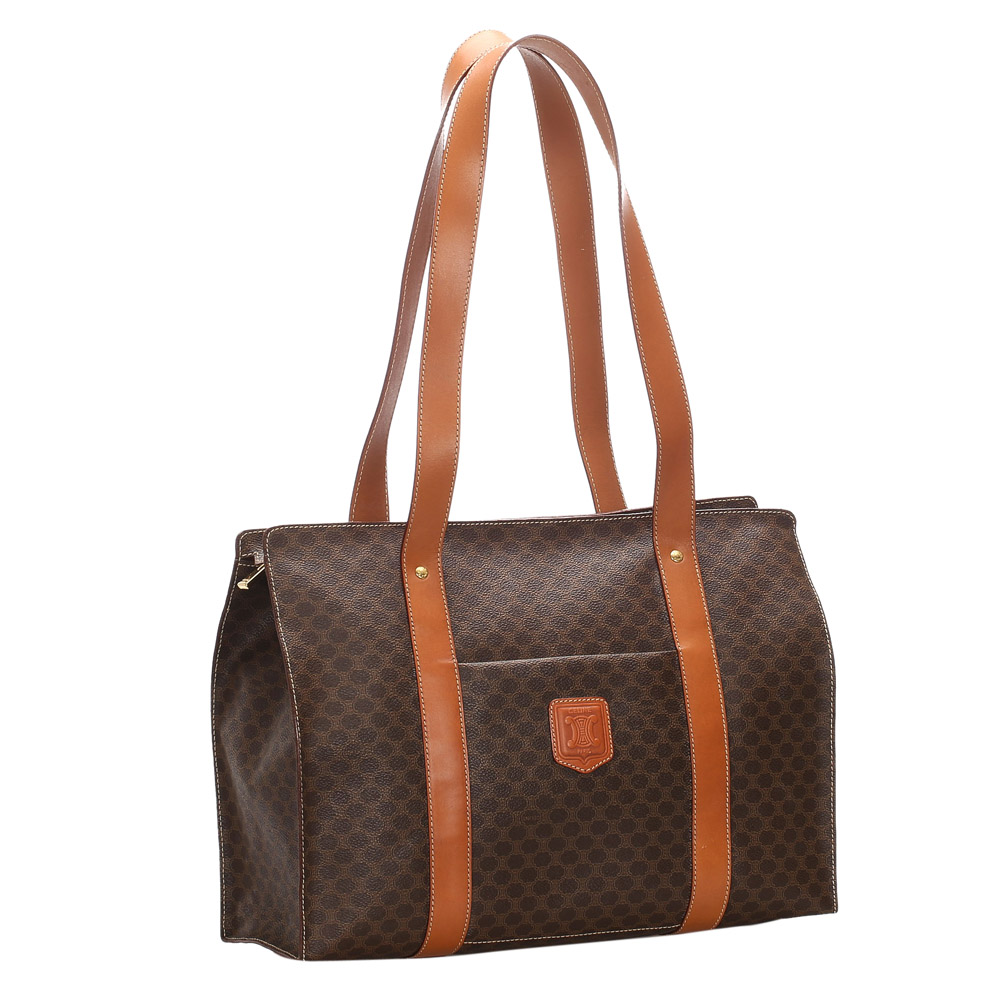 

Celine Brown Macadam Canvas Tote Bag