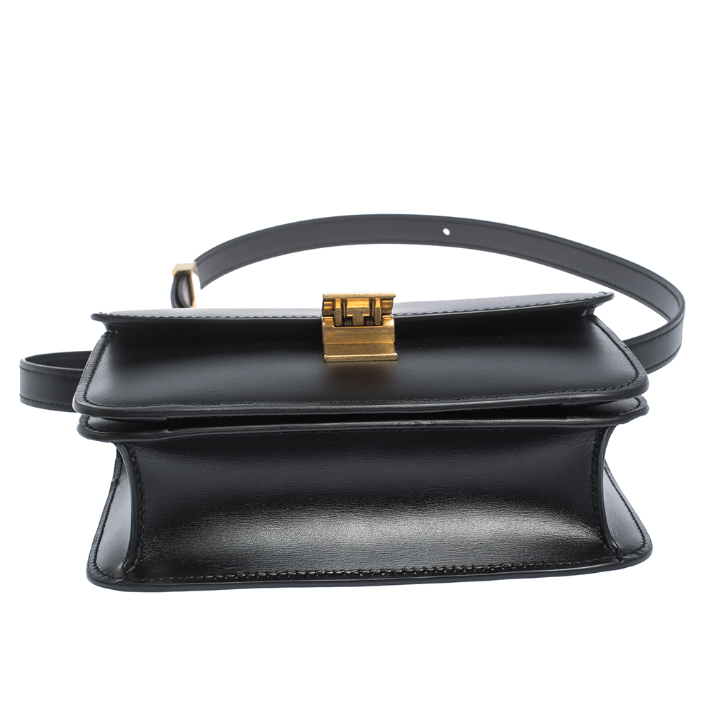 CELINE Box Calfskin Small Classic Box Flap Bag Black 267671