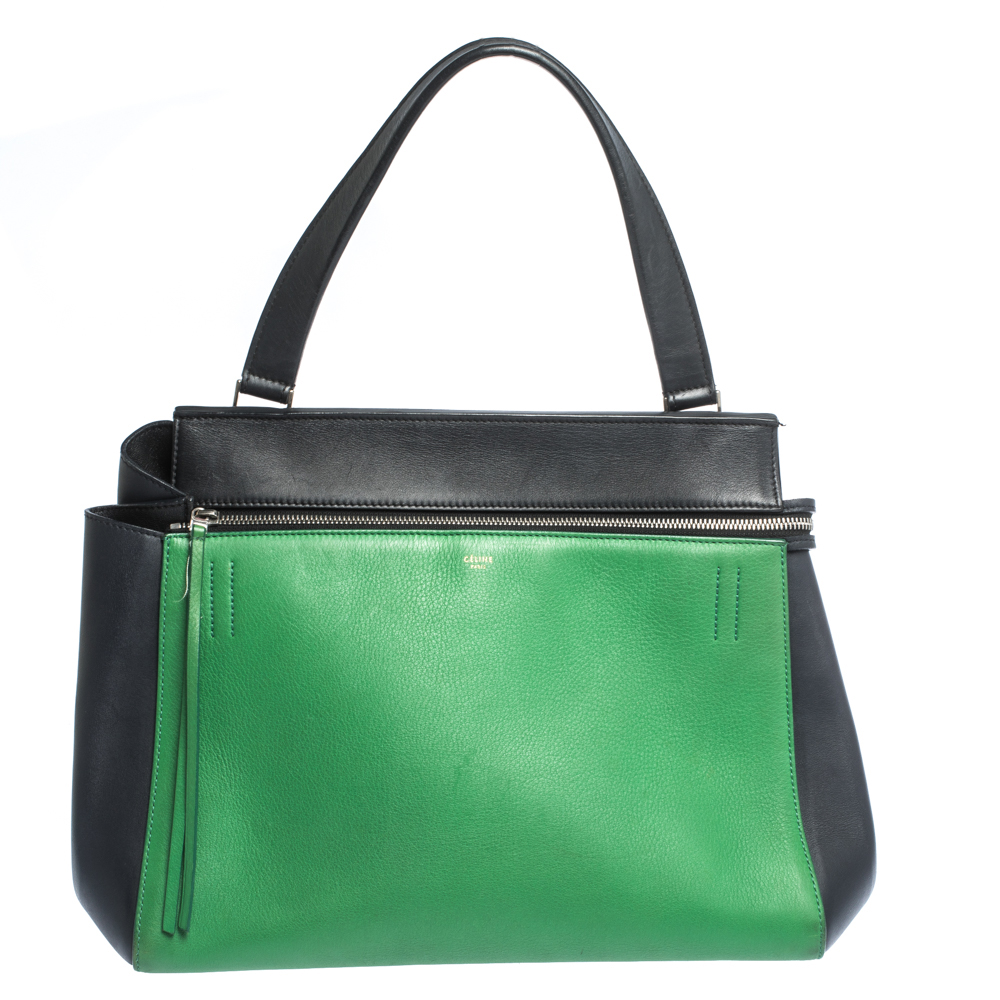 Pre Owned Celine Tri Color Leather Medium Edge Bag