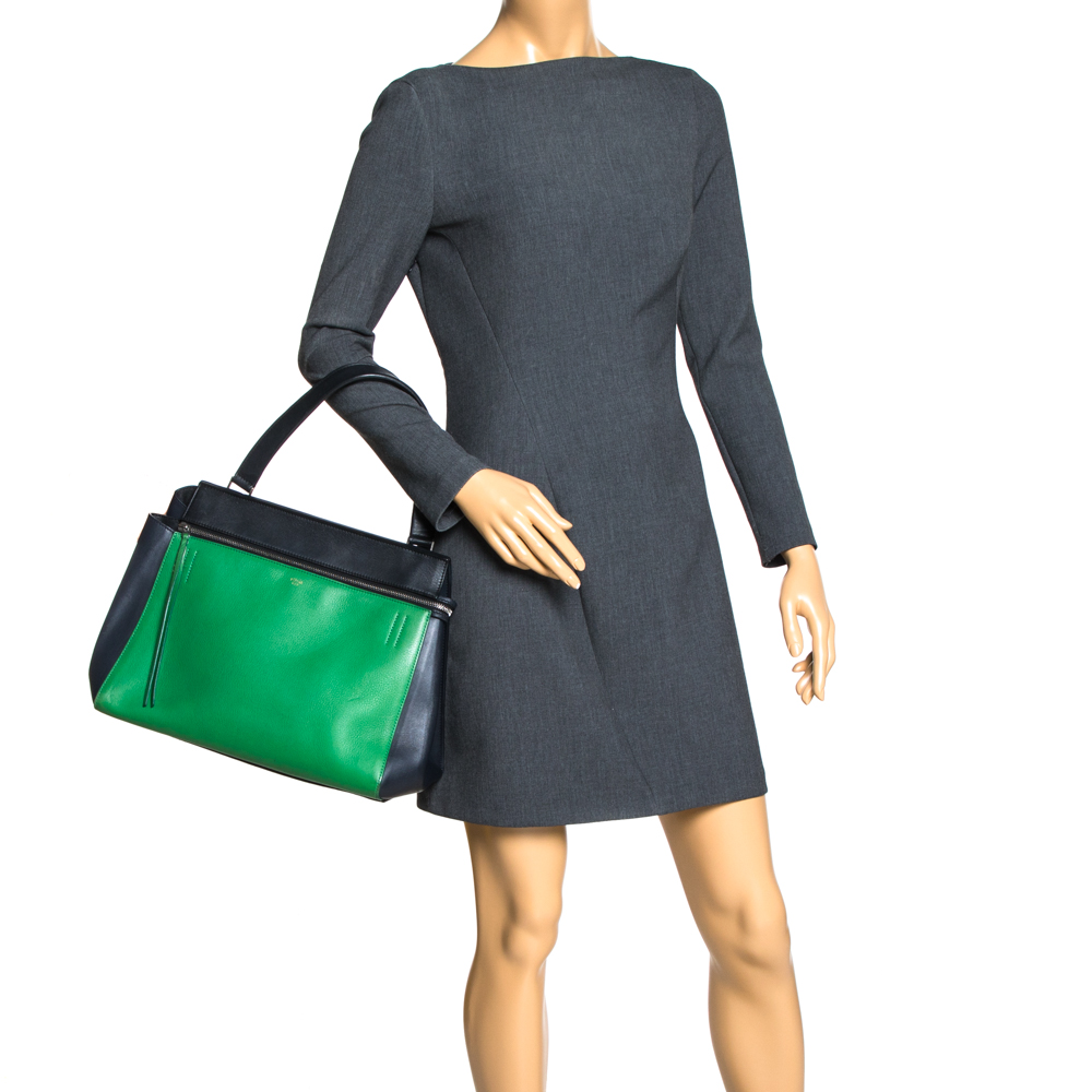 

Celine Tri Color Leather Medium Edge Bag, Green