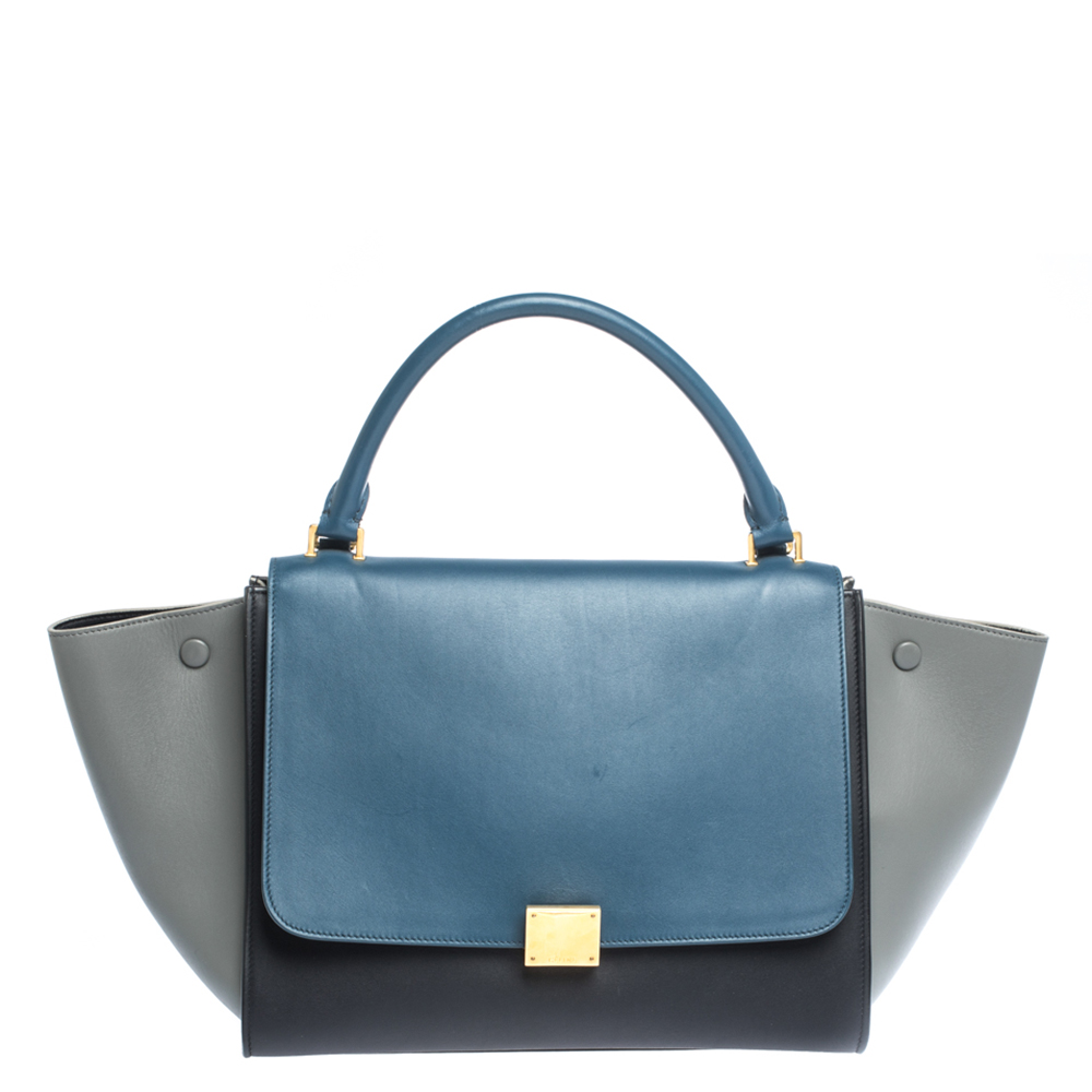 ☆☆CELINE☆☆ [Celine] 24FW (10L832CQH 04LU) Women’s Triop Celine Tri Color Leather Medium Trapeze Bag Celine | TLC