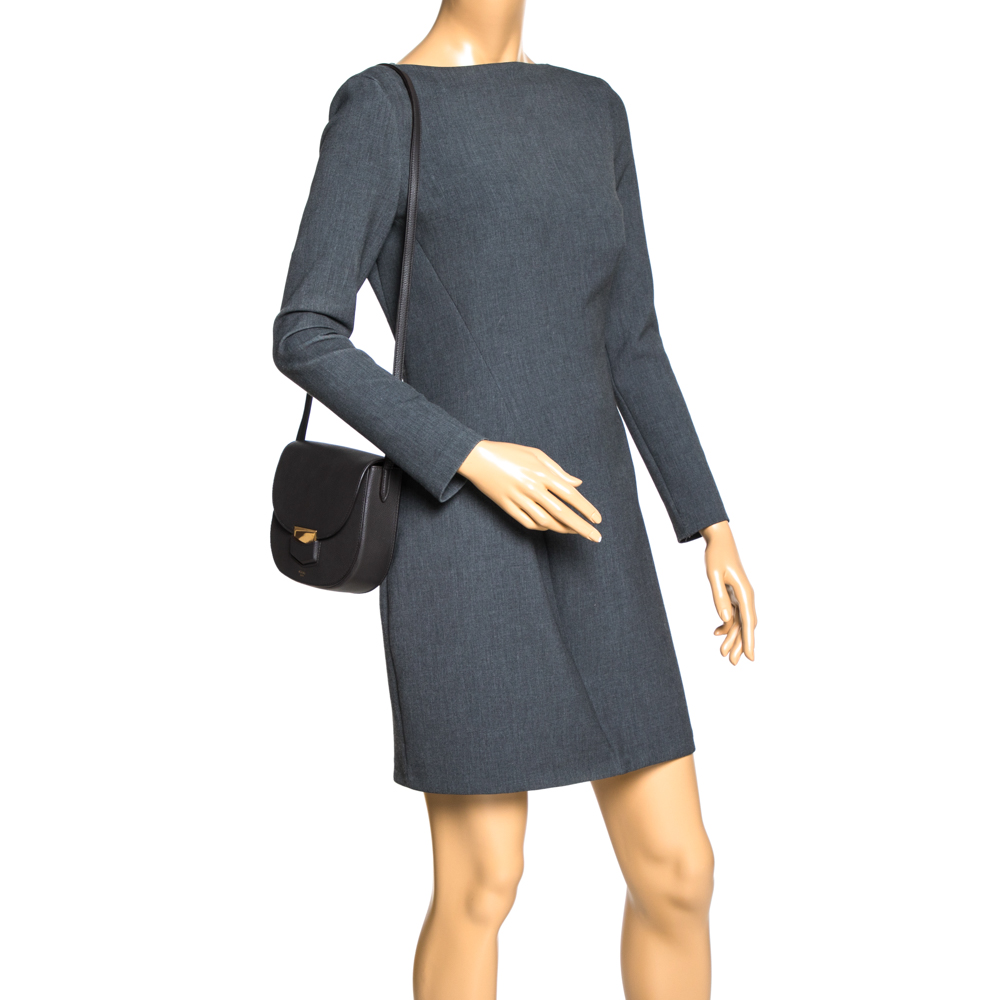 

Celine Dark Grey Leather Small Trotteur Crossbody Bag