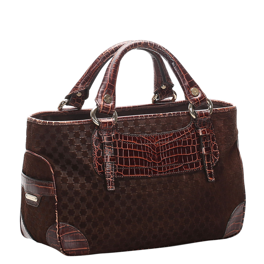 

Celine Brown/Dark Brown Boogie Leather Satchel Bag