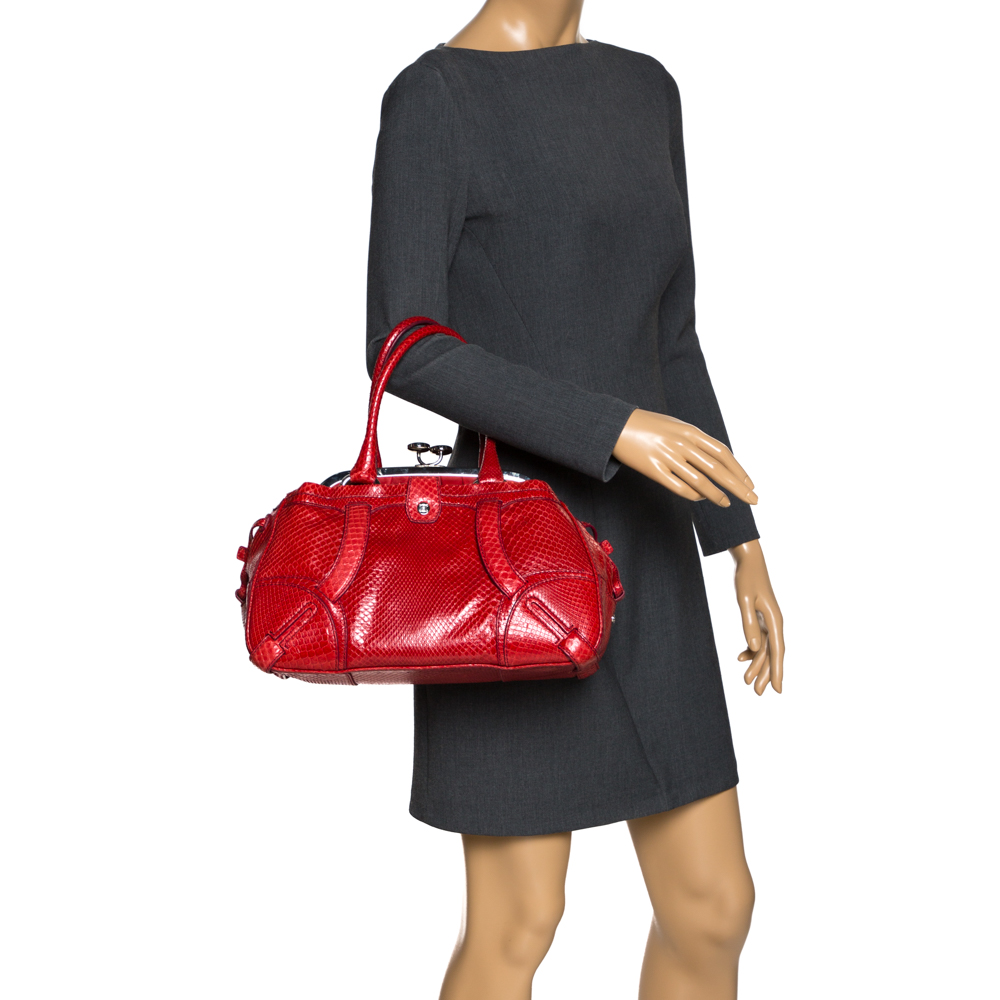 

Celine Red Python Clandestine Satchel