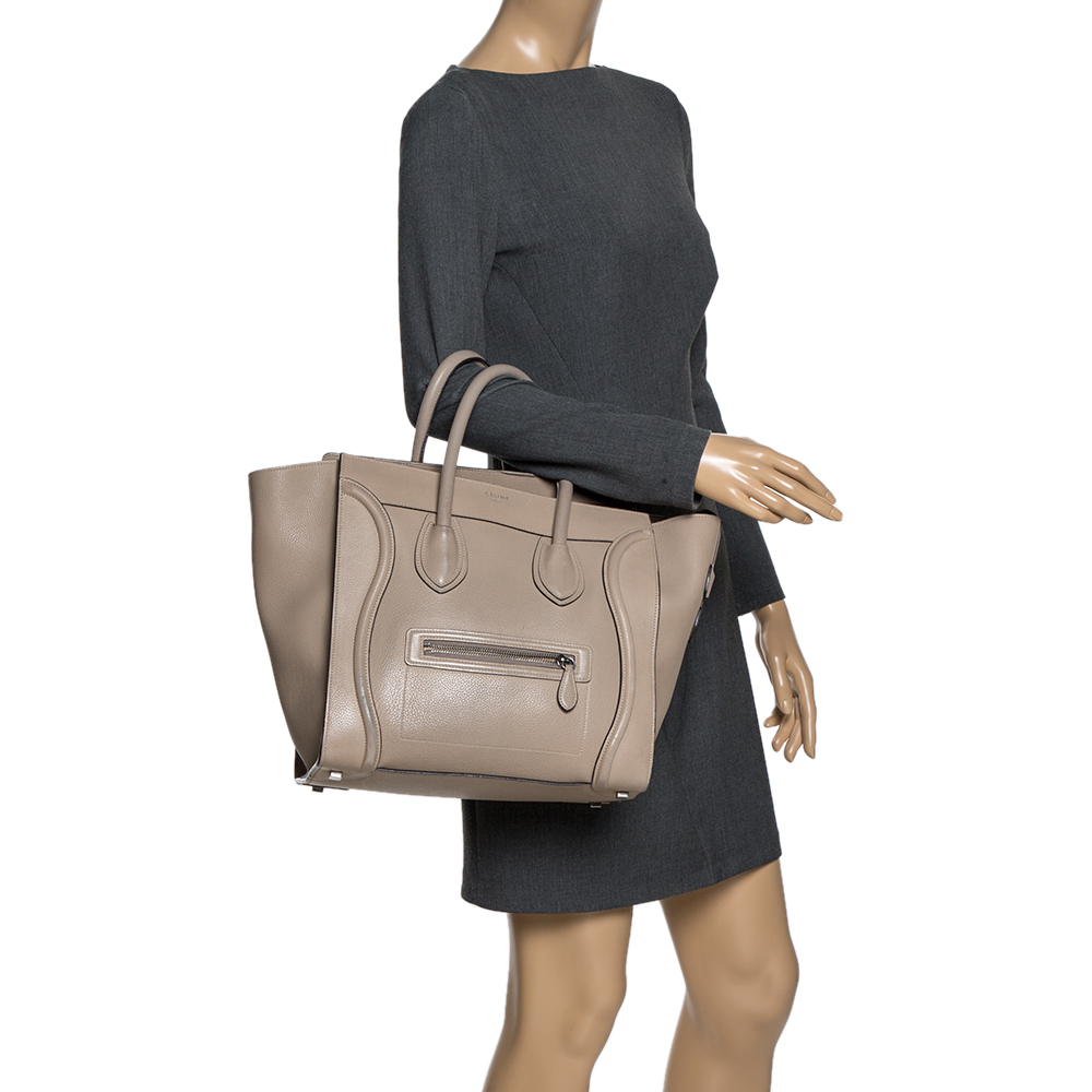 

Celine Beige Leather Mini Luggage Tote