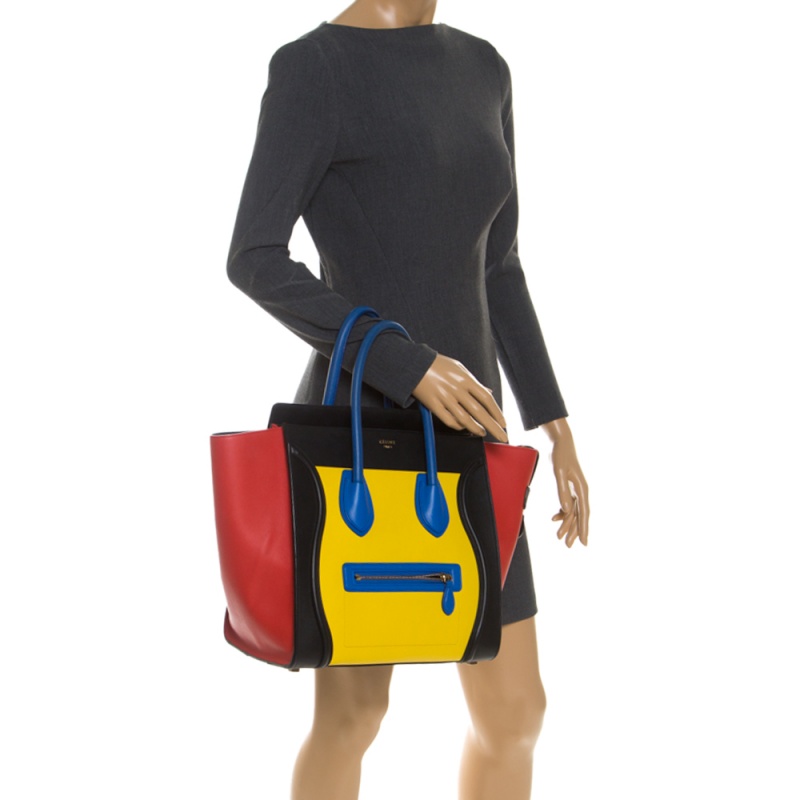 

Celine Multicolor Leather Mini Luggage Tote