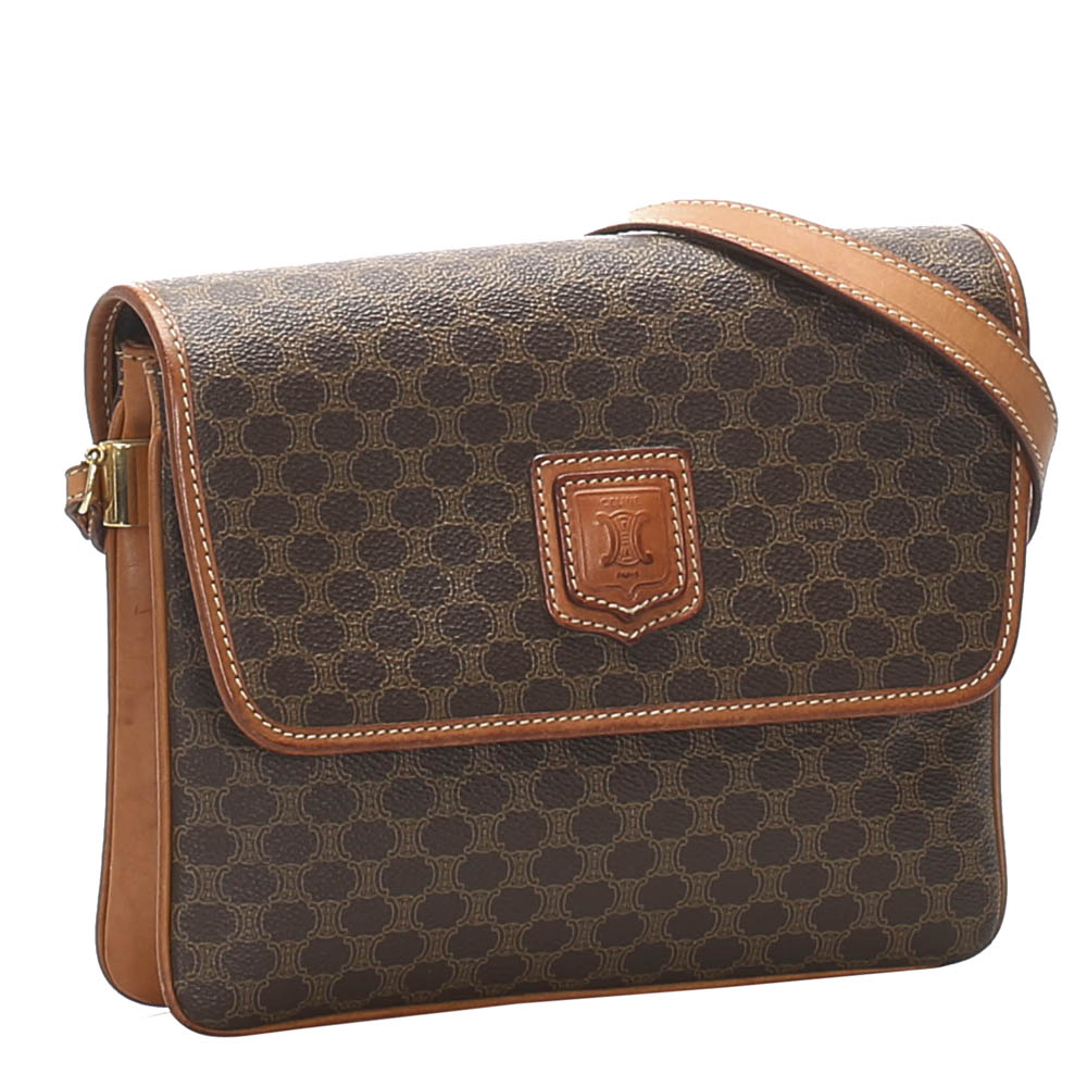 

Celine Brown Macadam Canvas Crossbody Bag