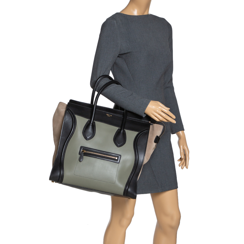 

Celine Multicolor Leather and Suede Medium Luggage Tote