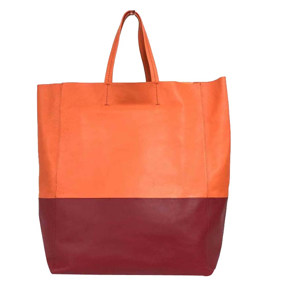 

Celine Orange/Red Bicolor Vertical Cabas Tote Bag