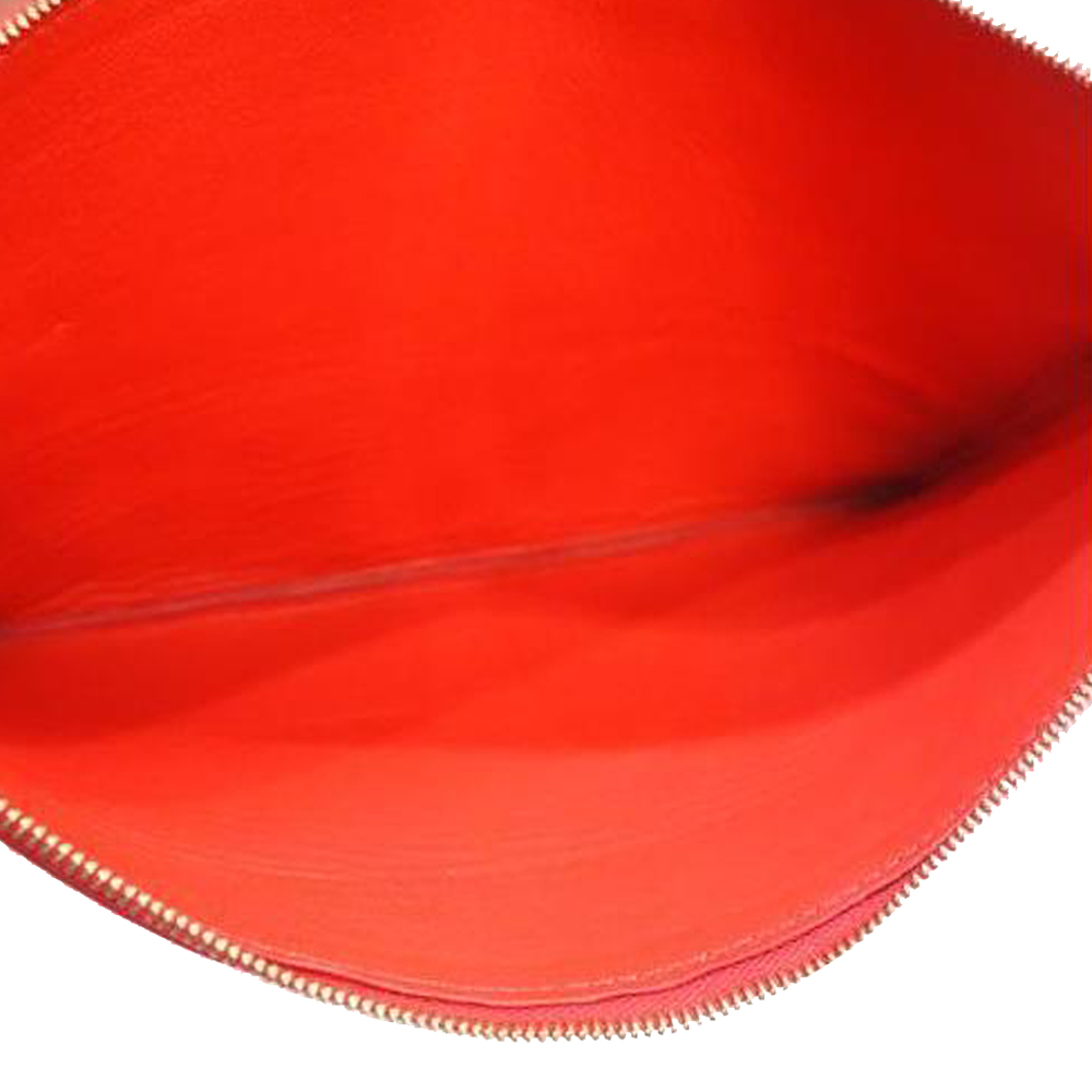 

Celine Red/Brown Bicolor Leather Solo Clutch Bag