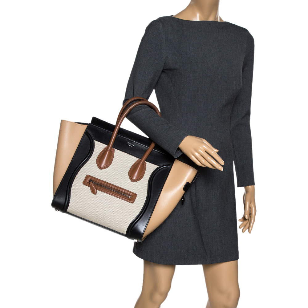 

Celine Multicolor Leather and Canvas Mini Luggage Tote