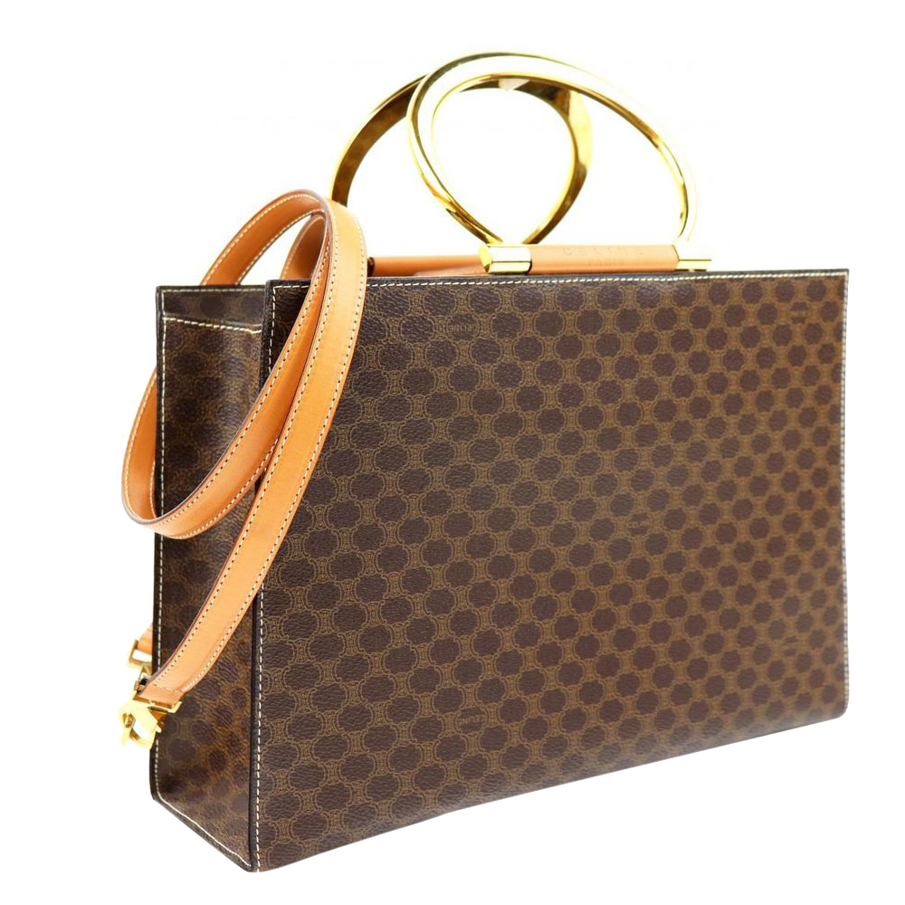 

Celine Brown/Beige Vintage Macadam Canvas Shoulder Bag