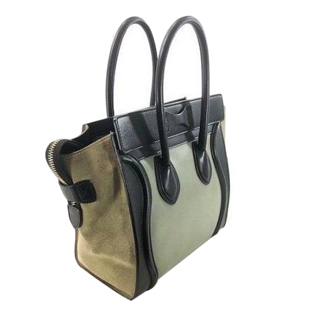 

Celine Tri-Color Micro Leather Luggage Tote Bag, Multicolor