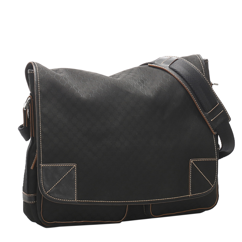 

Celine Black Canvas Macadam Shoulder Bag