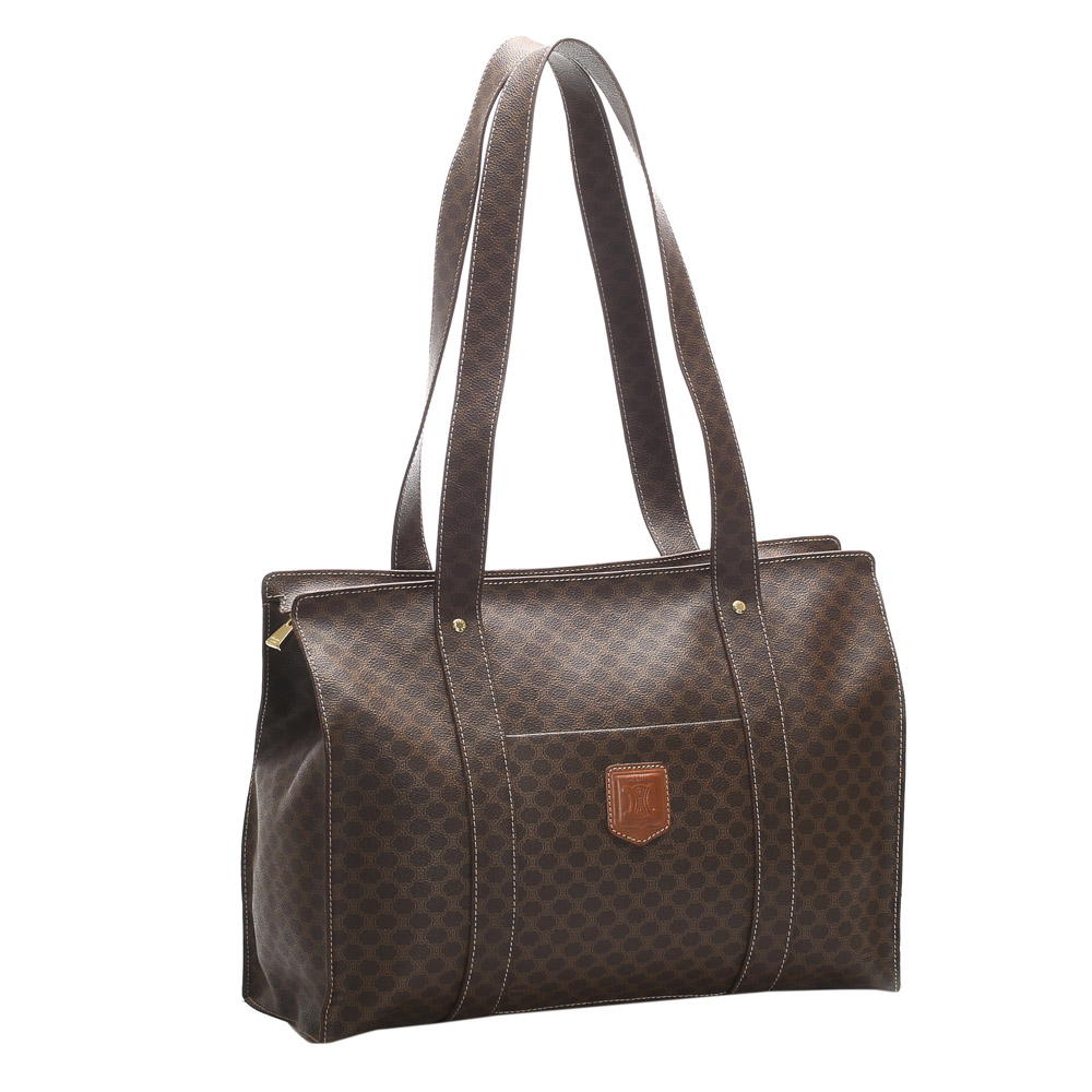 

Celine Brown/Dark Brown Canvas Leather Macadam Tote Bag