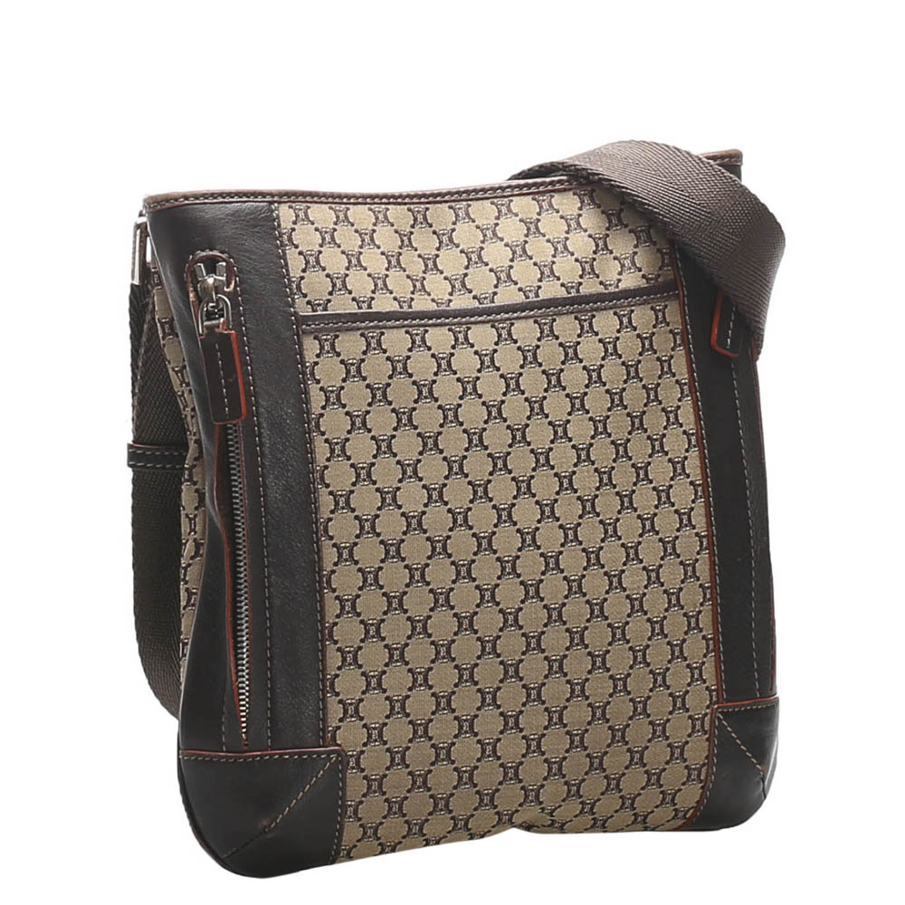 

Celine Beige/Black Canvas Leather Macadam Vintage Shoulder Bag