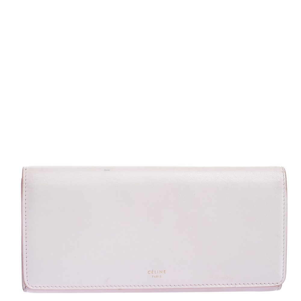 

Celine Pink Leather Flap Continental Wallet
