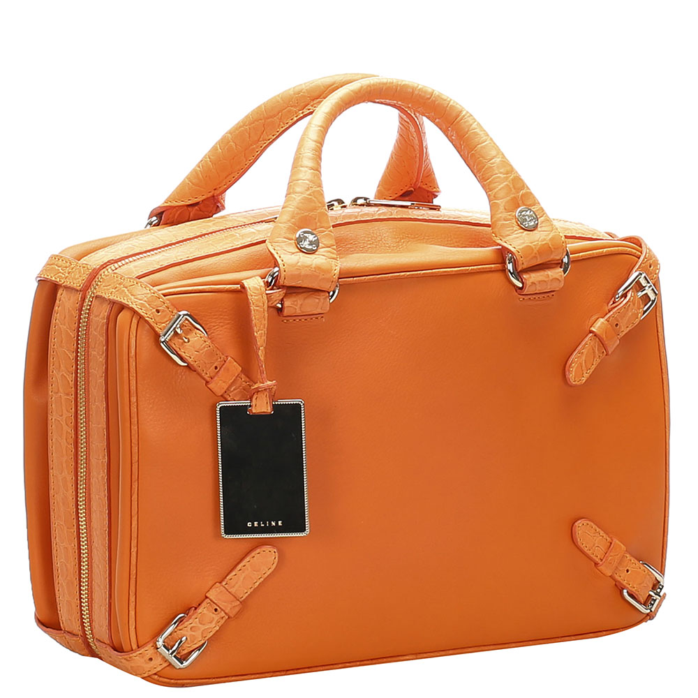 

Celine Orange Leather Top Handle Bag