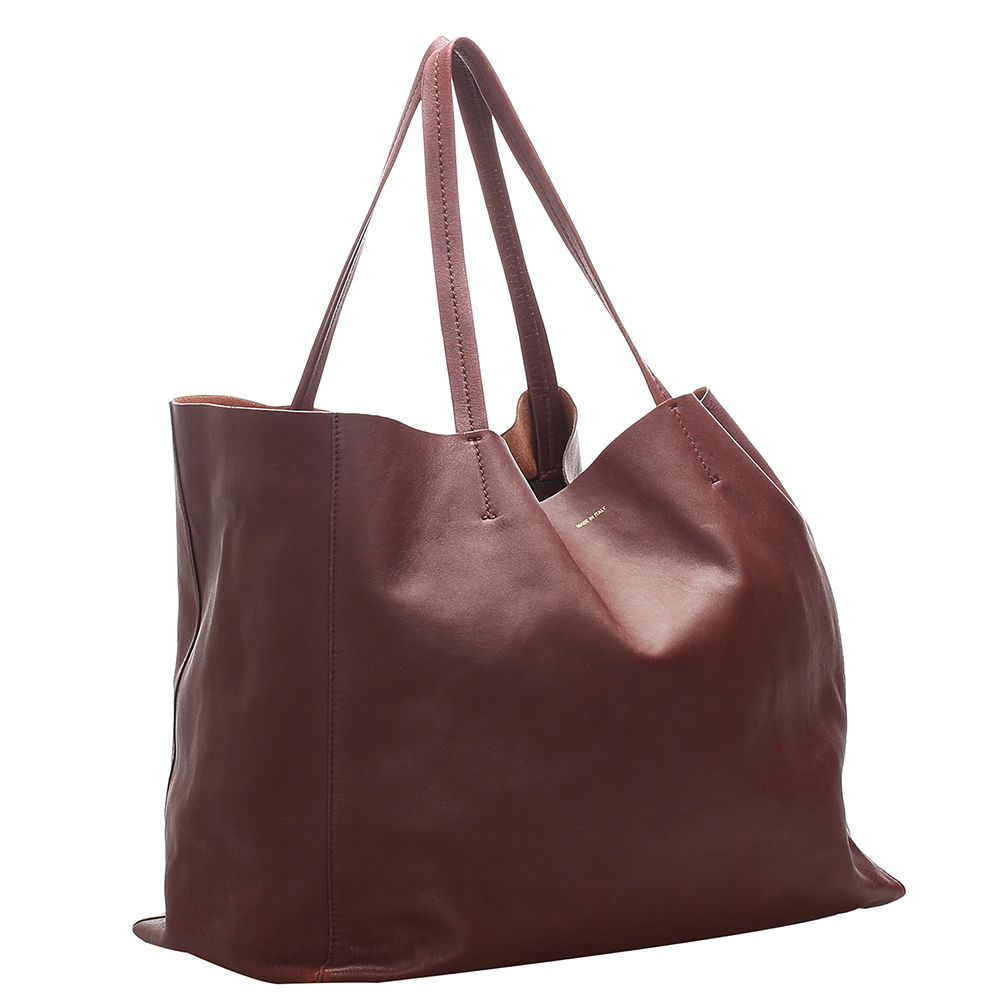 

Celine Red/Bordeau Horizontal Cabas Leather Tote Bag