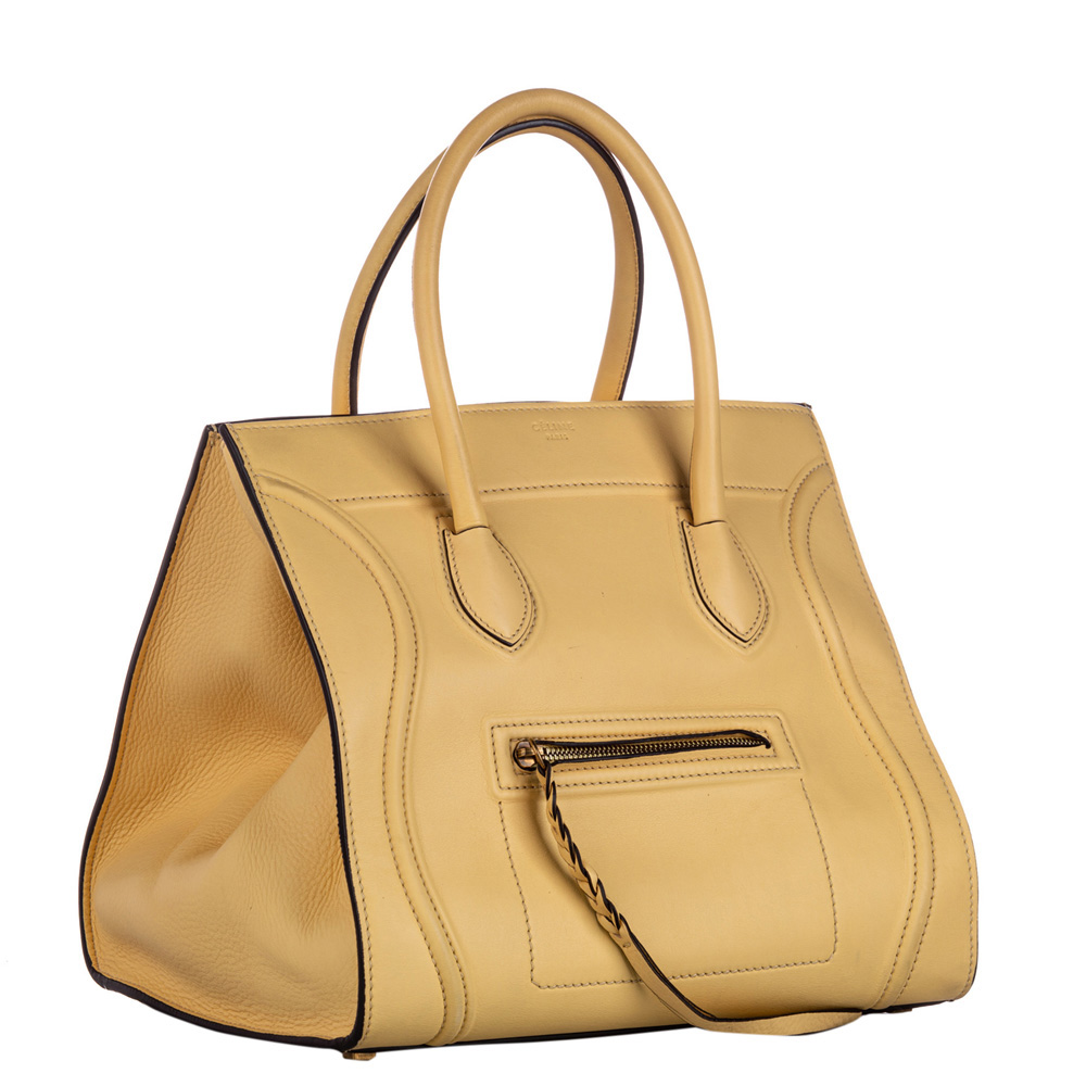 

Celine Brown Leather Phantom Luggage Large Tote, Beige