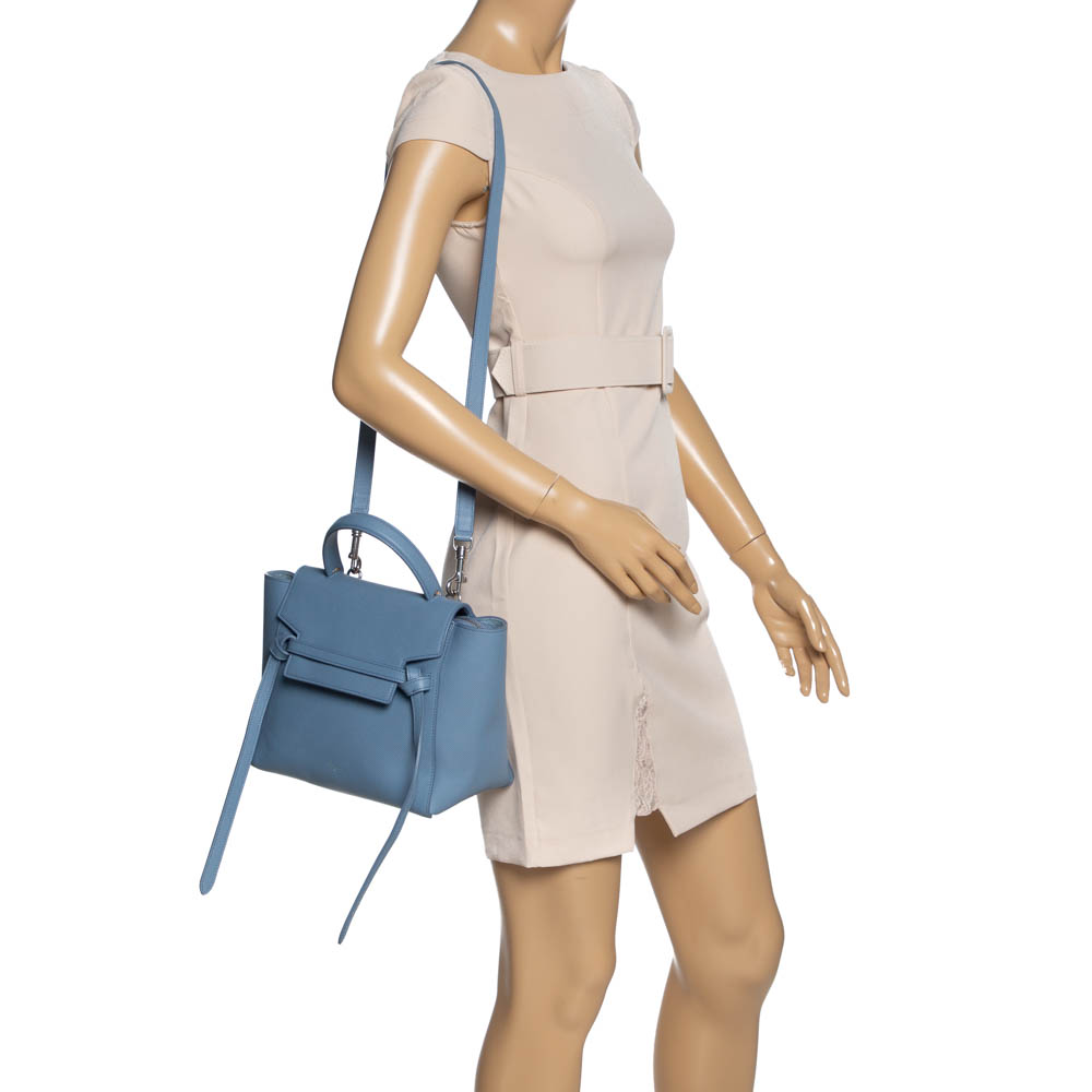 

Celine Blue Leather Micro Belt Top Handle Bag