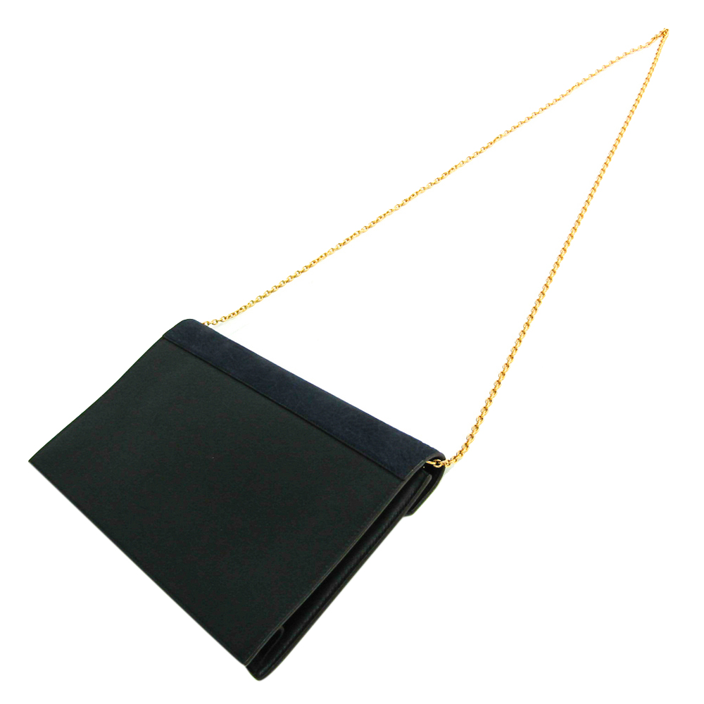 

Celine Black/Navy Blue Suede Chain Shoulder Bag