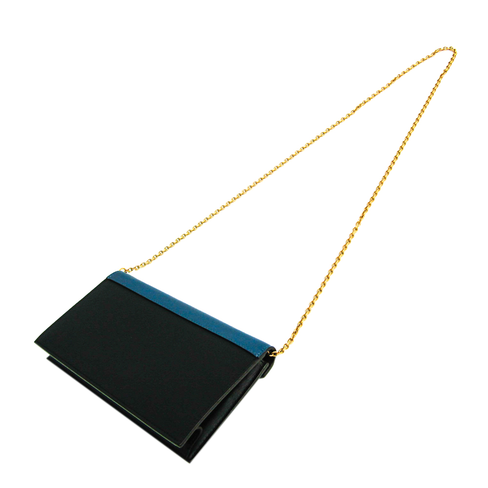 

Celine Multicolor Leather Large Flap On Chain Shoulder Bag, Black