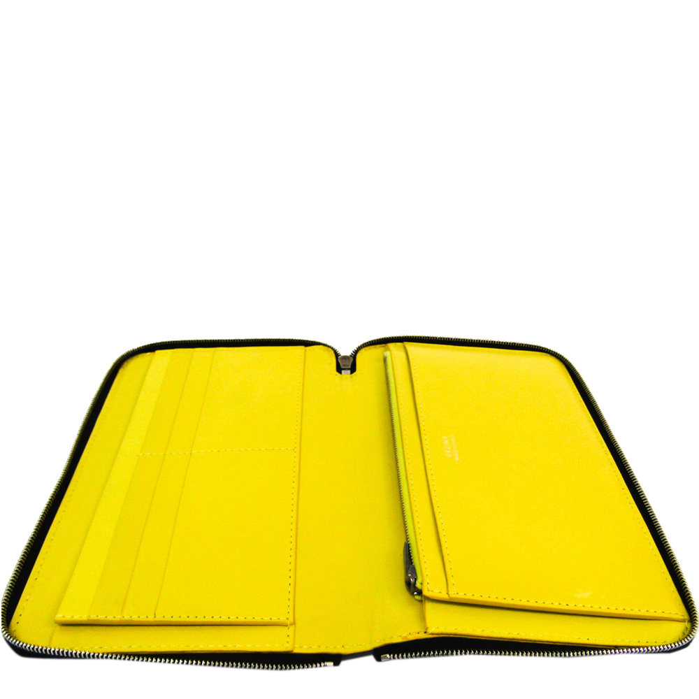 

Celine Black Leather Large Zip Wallet