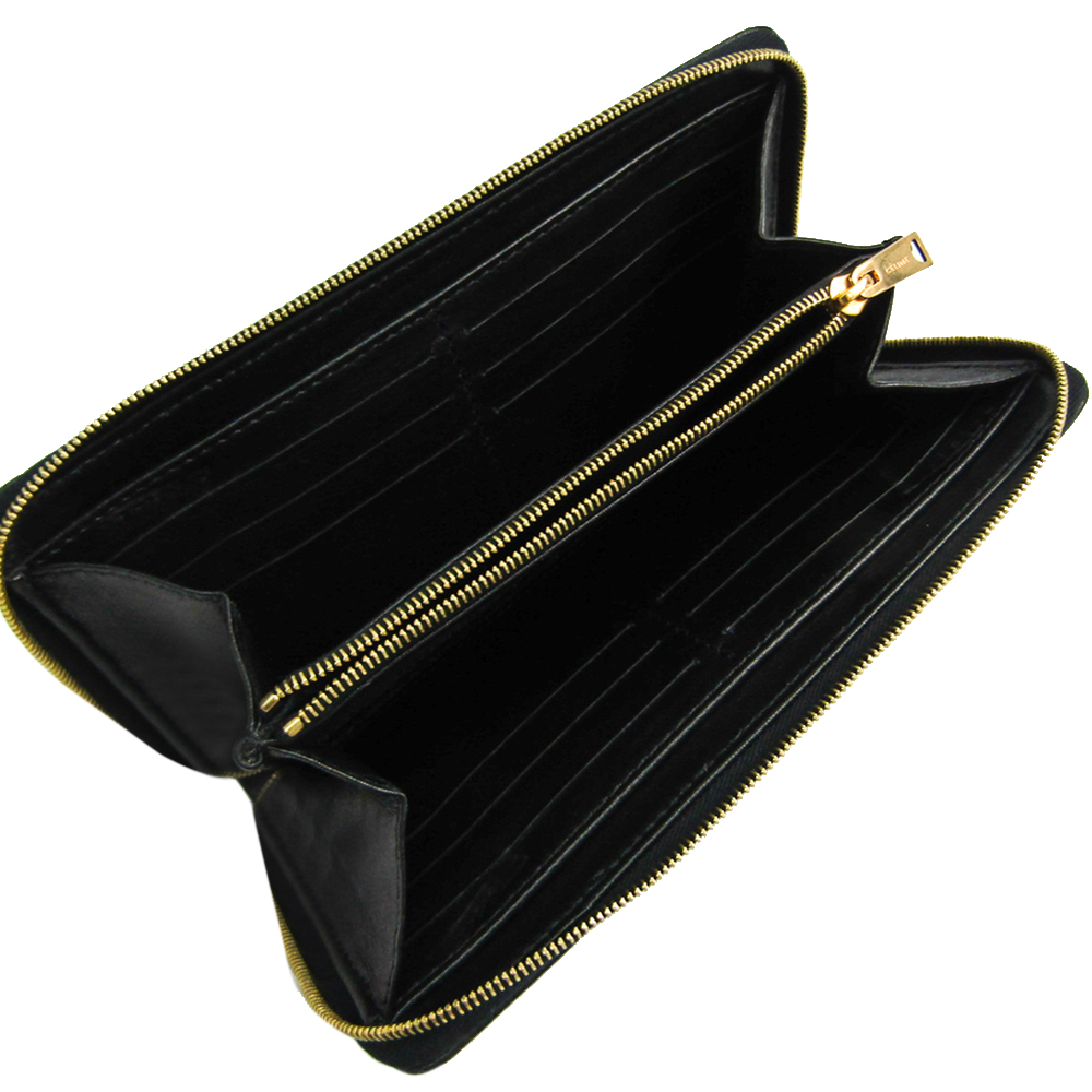 

Celine Black Embossed Leather Large Zipped Multifunction Wallet