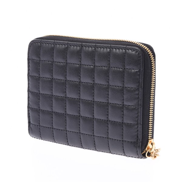 

Celine Black C Charm Quilted Leather Clutch