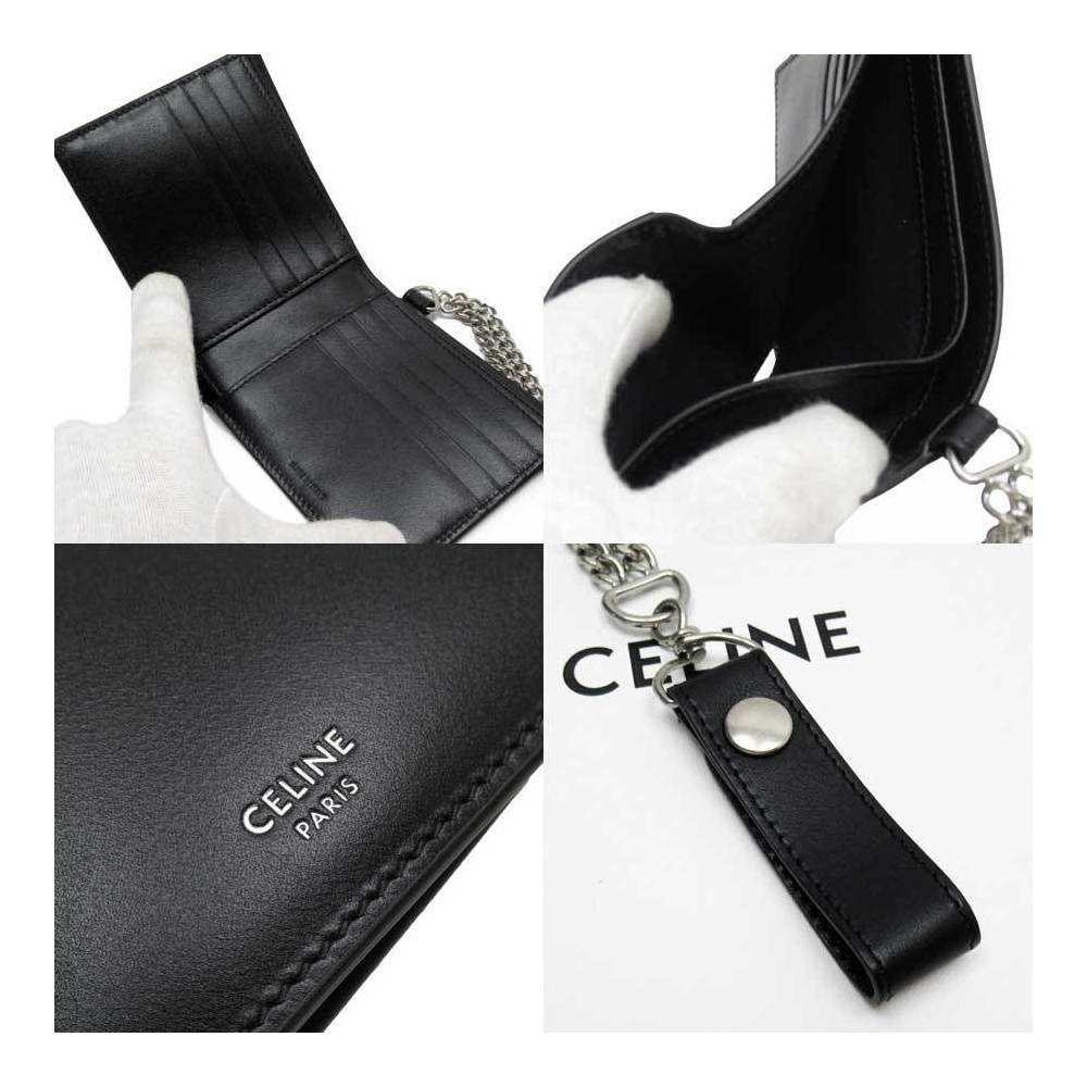 

Celine Black Leather Chain Wallet