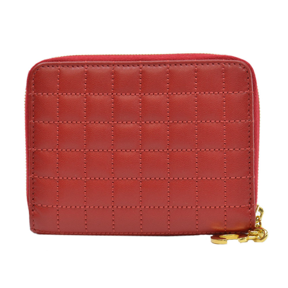 Click to view more detailed imagery on our partner's website Pre-owned Celine Red Quilted Leather Zip Around Wallet