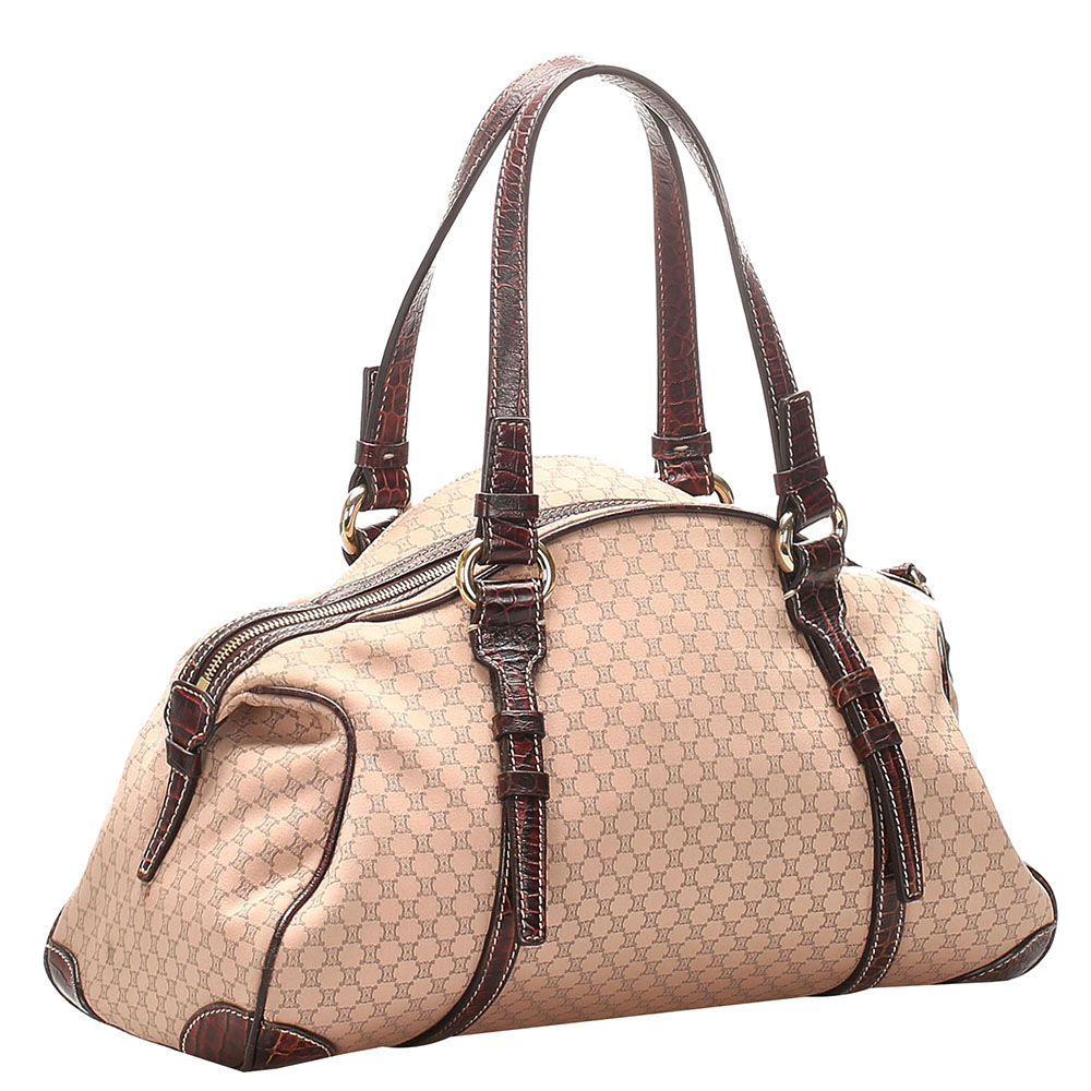

Celine Brown/Beige Canvas Leather Macadam Shoulder Bag