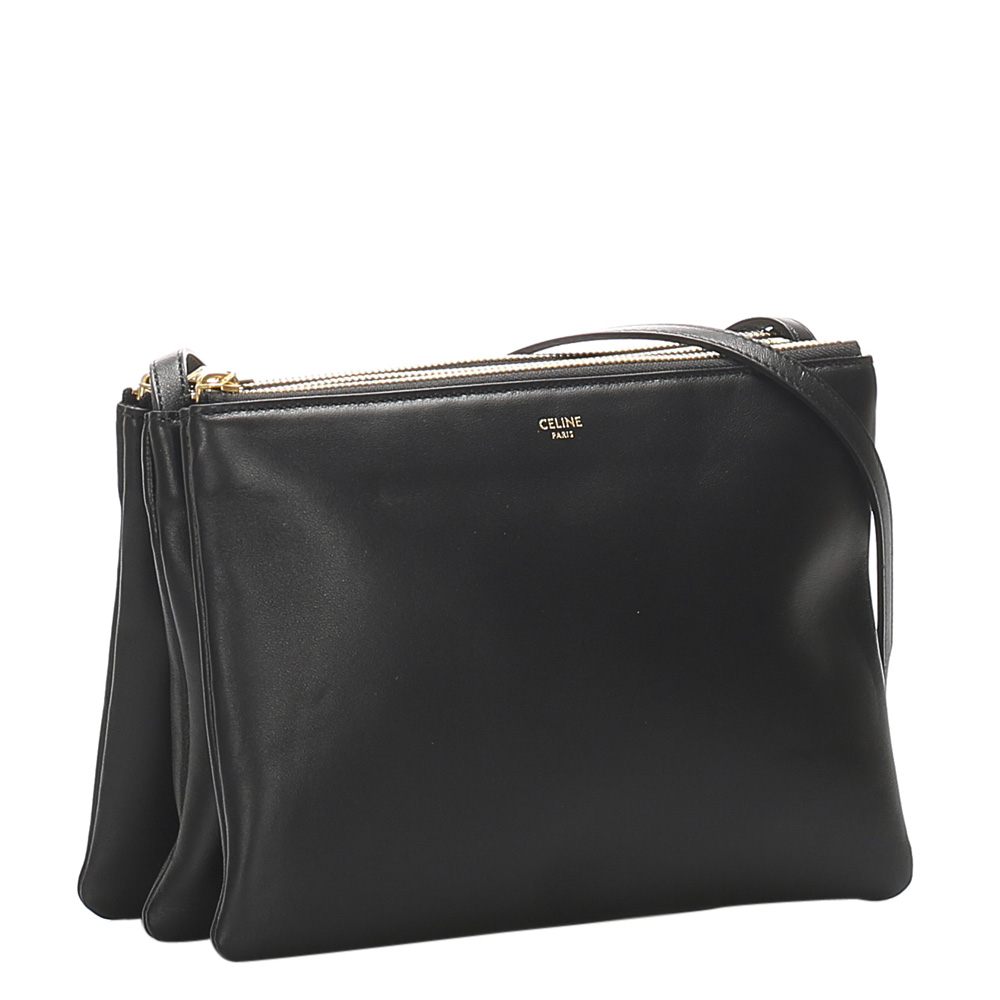 

Celine Black Leather Large Trio Crossbody Bag