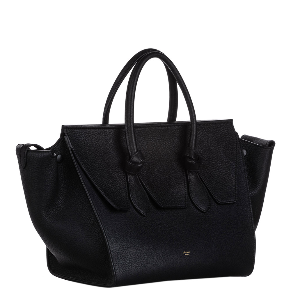 

Celine Black Leather  Tie Tote Bag