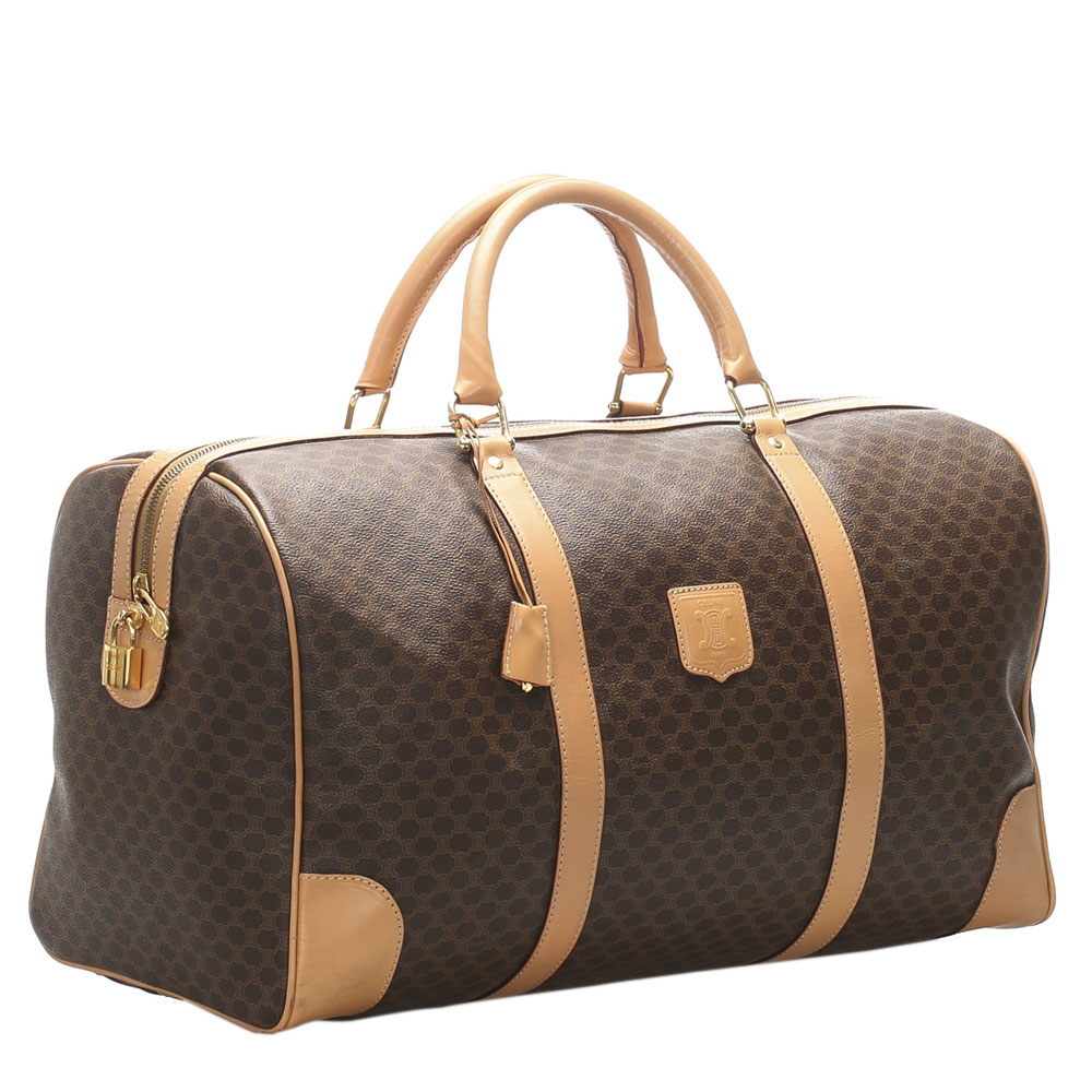 

Celine Beige/Brown Macadam Coated Canvas Travel Bag