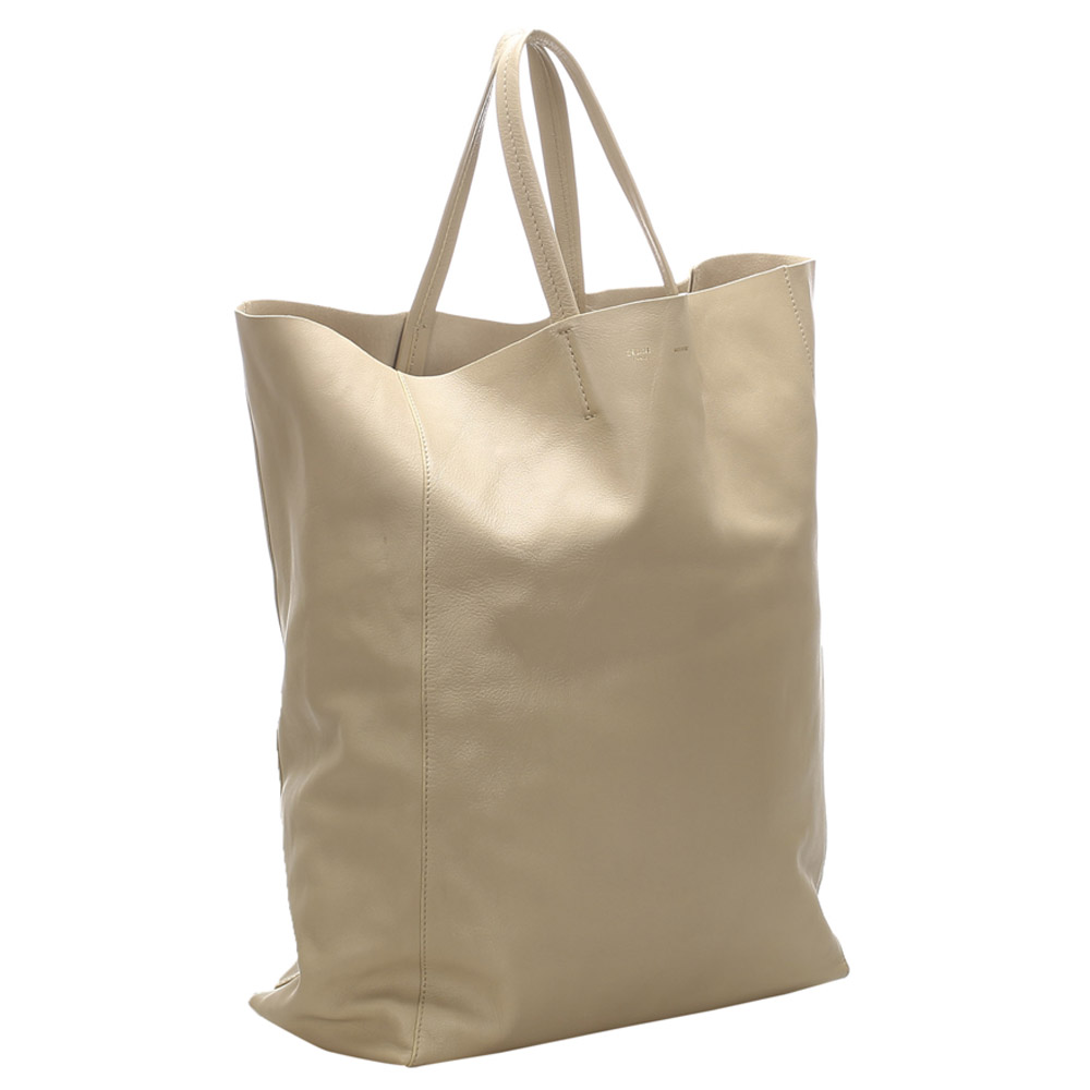 

Celine Beige Leather Vertical Cabas Tote Bag