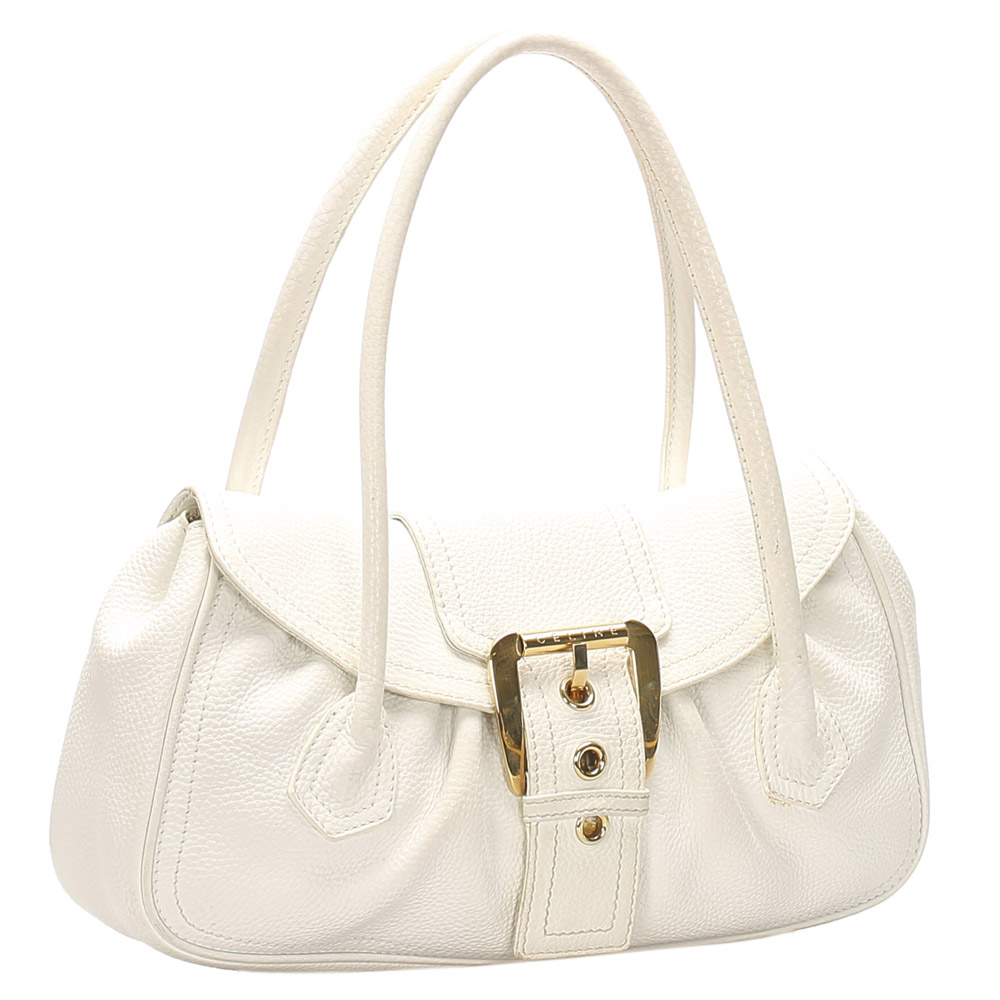 

Celine White Leather Shoulder Bag