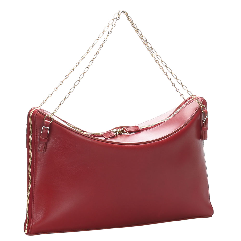 

Celine Red Leather Chain Shoulder Bag