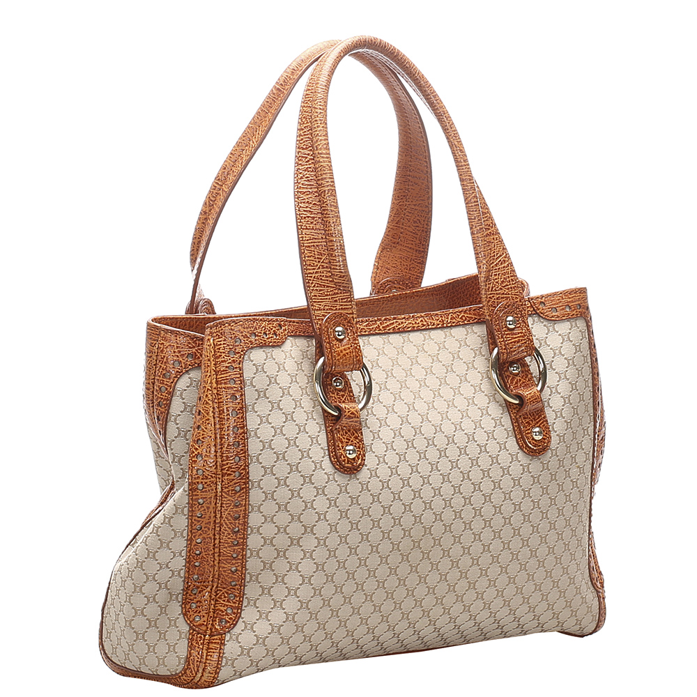 

Celine Beige/Brown Coated Canvas Macadam Tote Bag, Multicolor