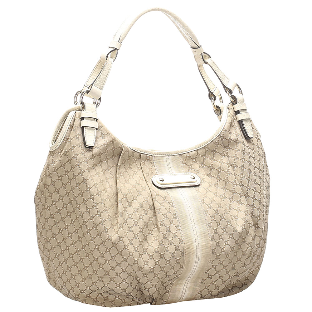 

Celine Beige/Brown Canvas Macadam Hobo Bag