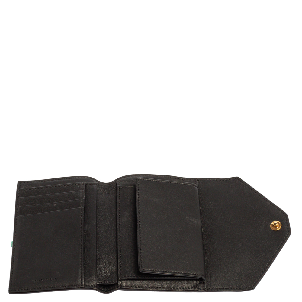 

Celine Tricolor Leather Flap Multifunction Compact Wallet, Multicolor